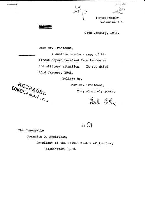 [a316u01.jpg] - Neville Butler --> FDR Letter about military situation 1/24/41