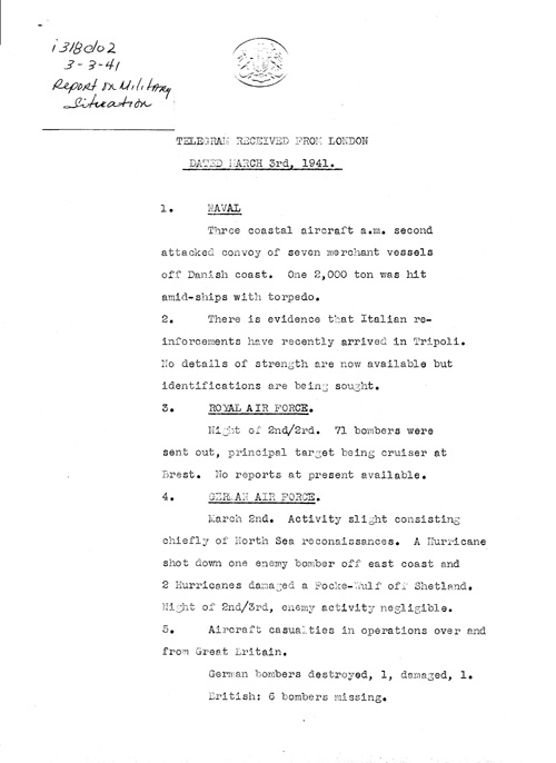 [a318d02.jpg] - Report on military situation3/3/41