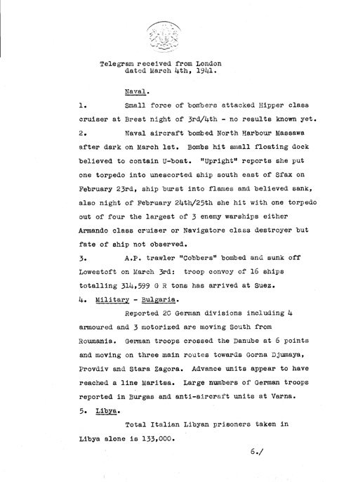 [a318e02.jpg] - Report on military situation3/4/41