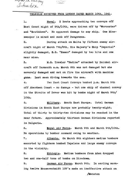 [a318j02.jpg] - Report on military situation3/10/41