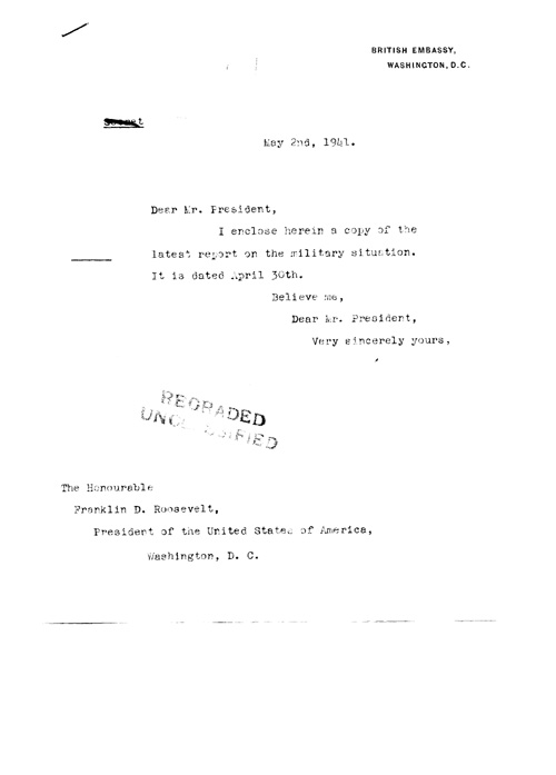 [a320a01.jpg] - Cover letter; Halifax-->FDR 5/2/41