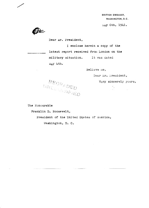 [a320d01.jpg] - Cover letter; Halifax-->FDR 5/6/41