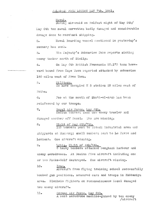 [a320g02.jpg] - Telegram from London on military situation 5/7/41