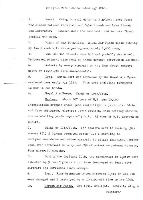 [a320k02.jpg] - Telegram from London on military situation 5/12/41