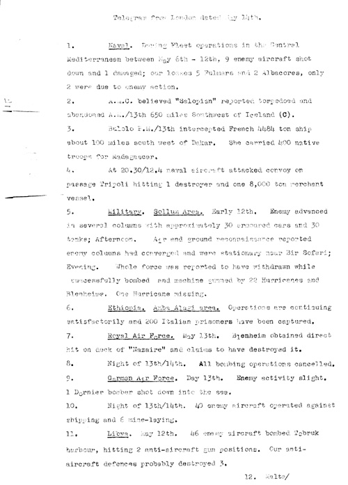 [a320m02.jpg] - Telegram from London on military situation 5/14/41