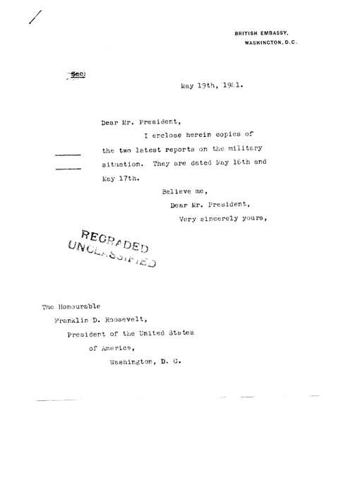 [a320o01.jpg] - Cover letter; Halifax-->FDR 5/19/41