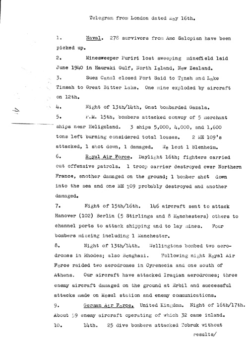 [a320o02.jpg] - Telegram from London on military situation 5/16/41