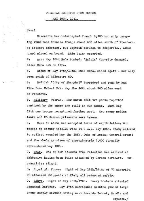 [a320r02.jpg] - Telegram Halifax-->FDR 5/19/41