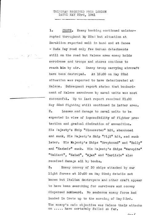 [a320v02.jpg] - Telegram from London on military situation 5/23/41
