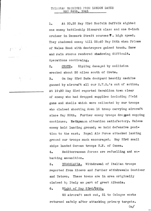 [a320v04.jpg] - Telegram from London on military situation 5/24/41