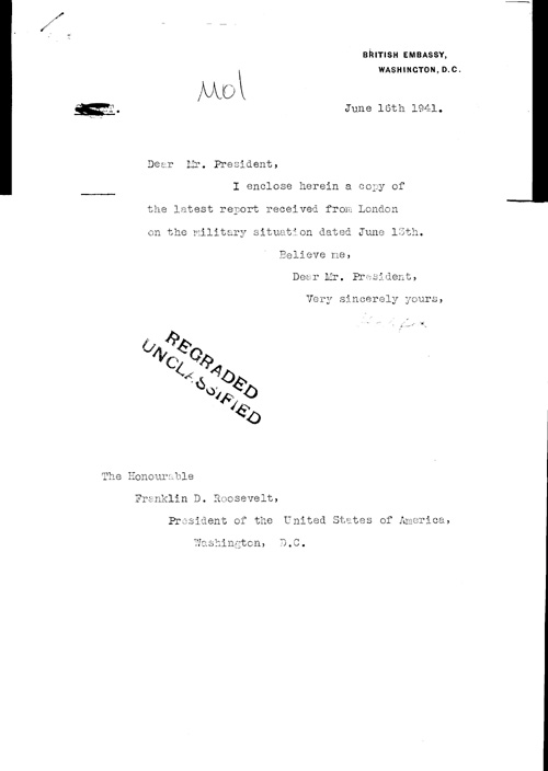 [a321m01.jpg] - Cover letter; Halifax-->FDR 6/16/41