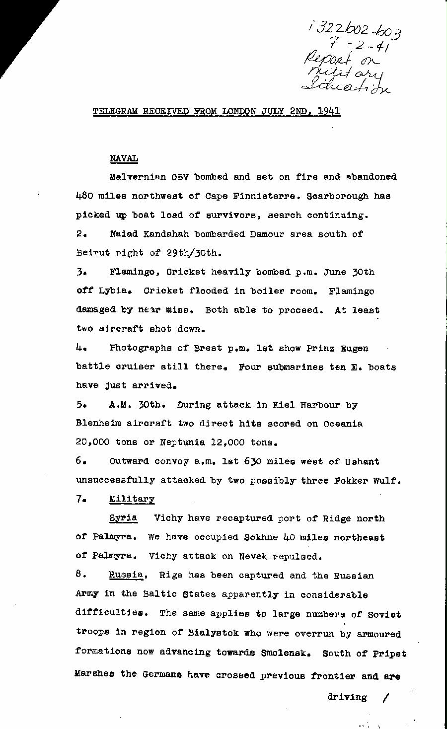 [a322b02.jpg] - Report on military situation 7/2/41