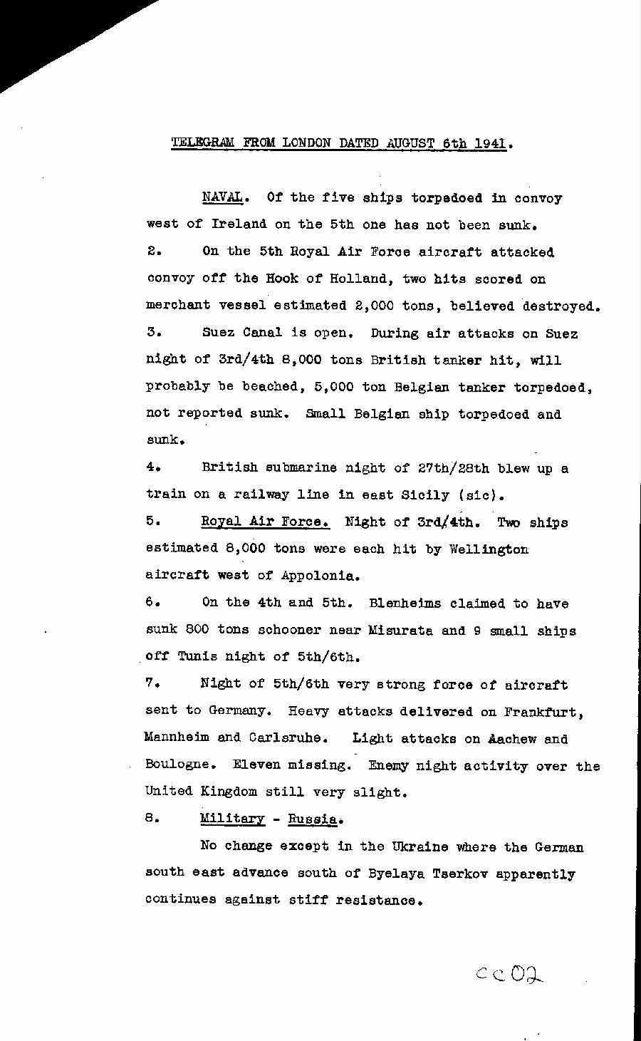 [a322cc02.jpg] - Report on military situation 8/6/41