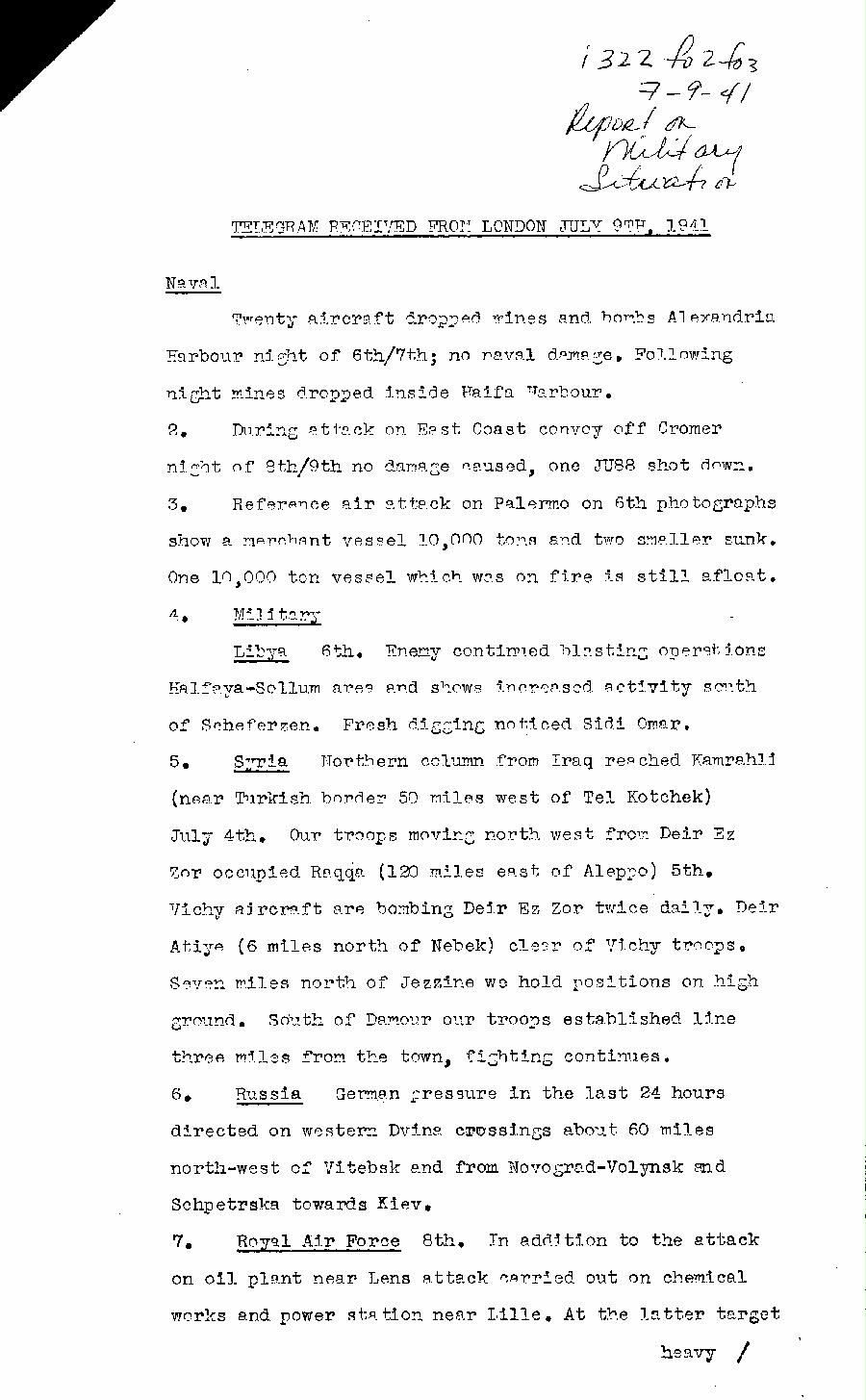 [a322f02.jpg] - Report on military situation 7/9/41