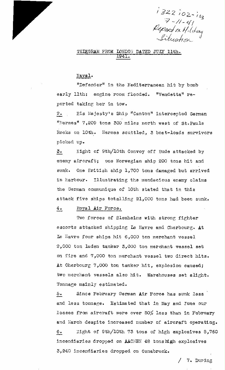 [a322i02.jpg] - Report on military situation 7/11/41