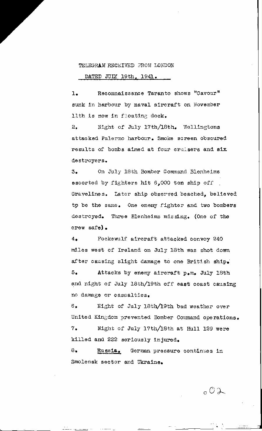[a322o02.jpg] - Report on military situation 7/19/41