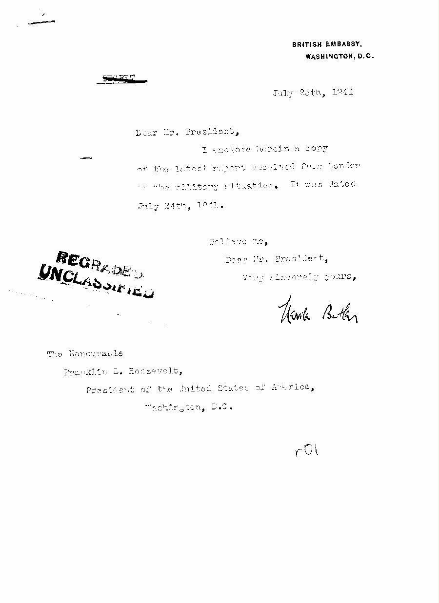 [a322r01.jpg] - Neville Butler --> FDR 7/25/41