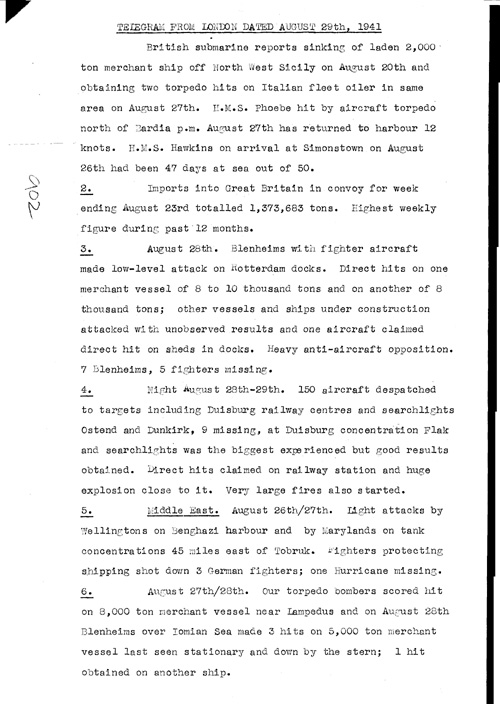 [a323a02.jpg] - Telegram from London on the military situation