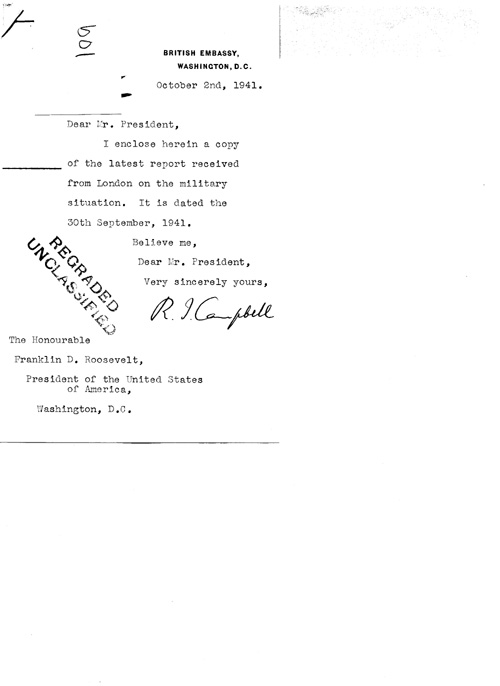 [a324b01.jpg] - Cover letter; Campbell-->FDR 10/2/41