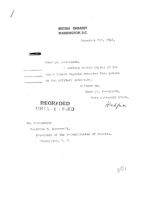 [a326g01.jpg] - Halifax --> FDR Letter regarding military situation 12/8/41