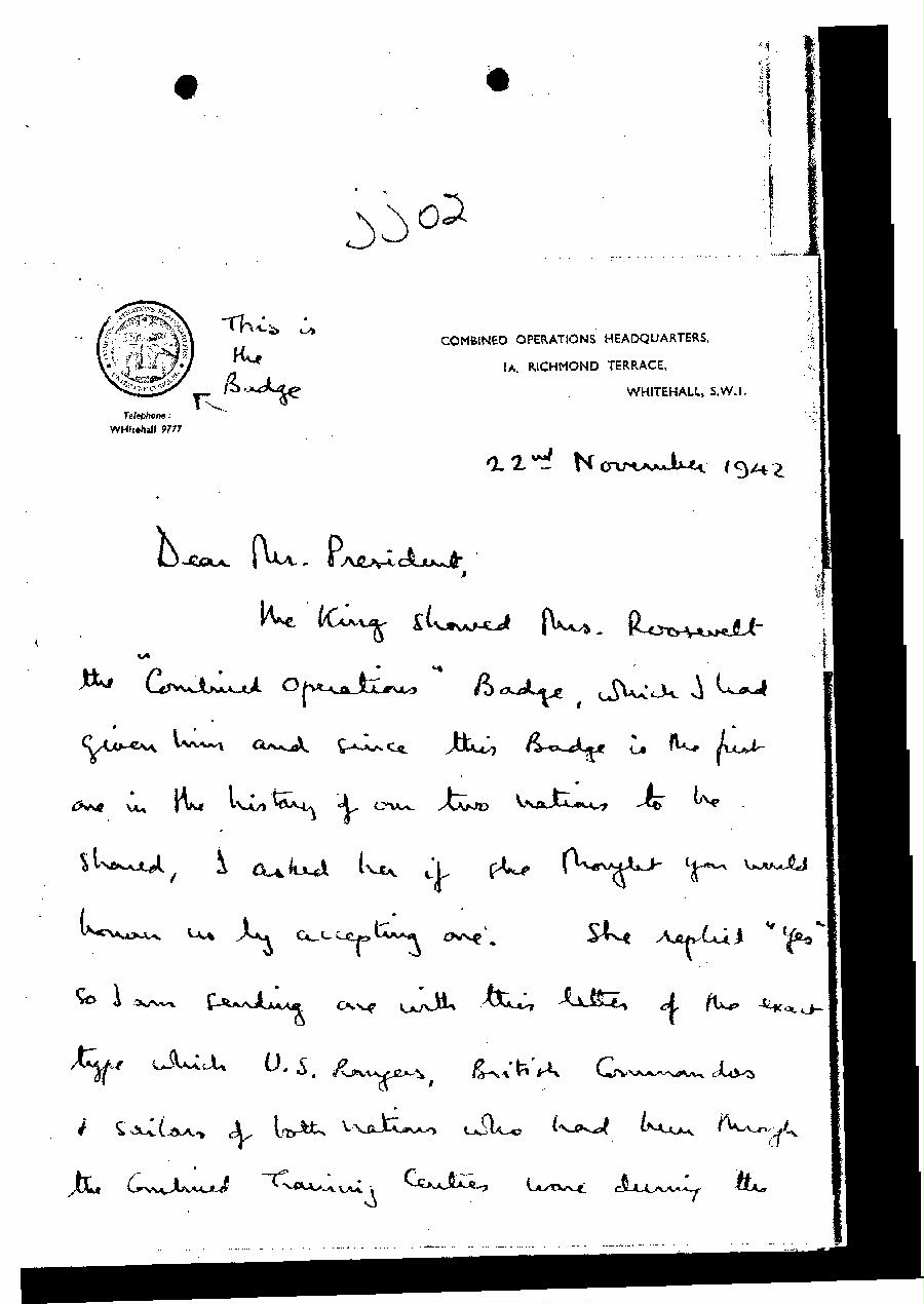 [a327jj02.jpg] - Lord Mountbatten --> FDR. 11/22/42.