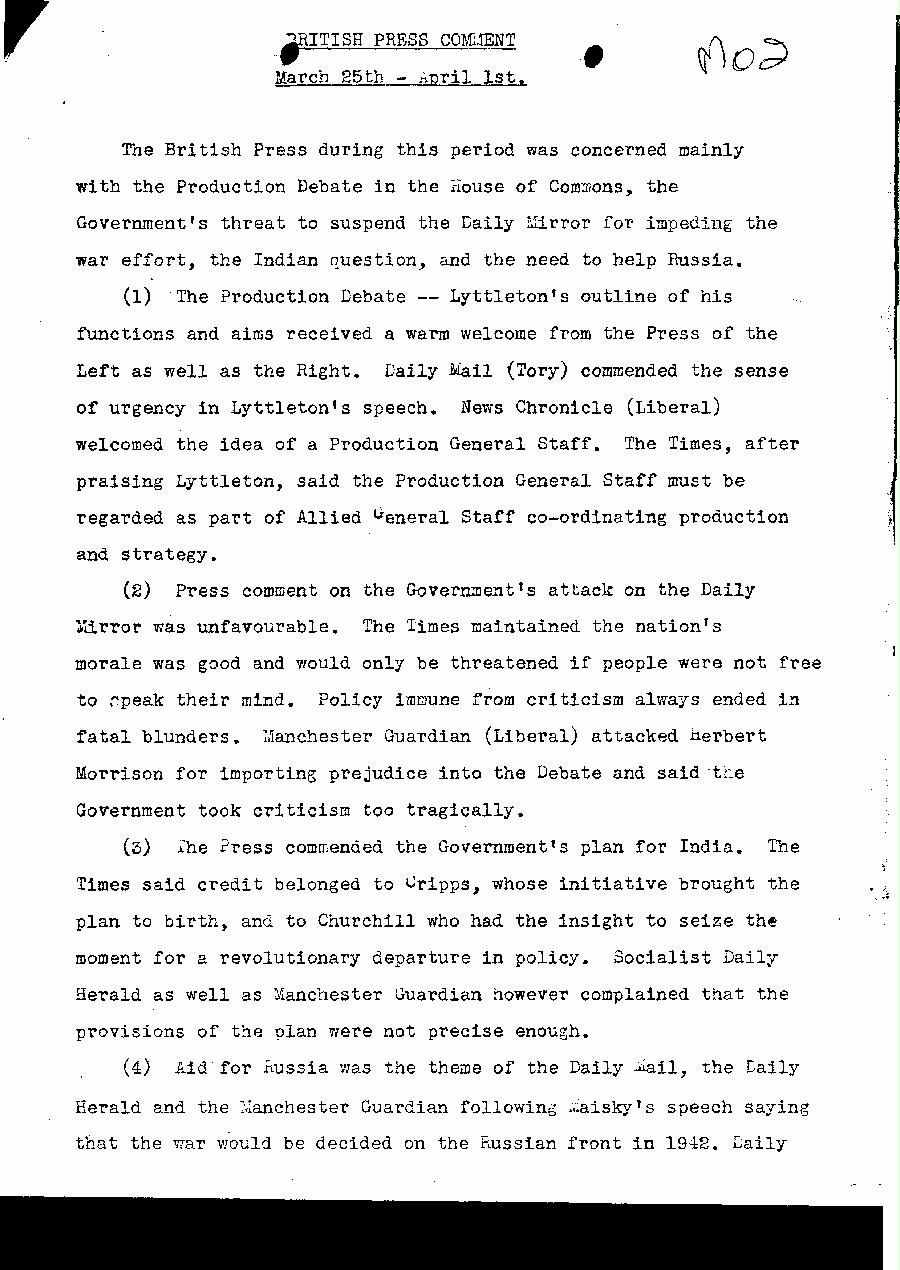 [a327m02.jpg] - British Press Comment 4/4/42