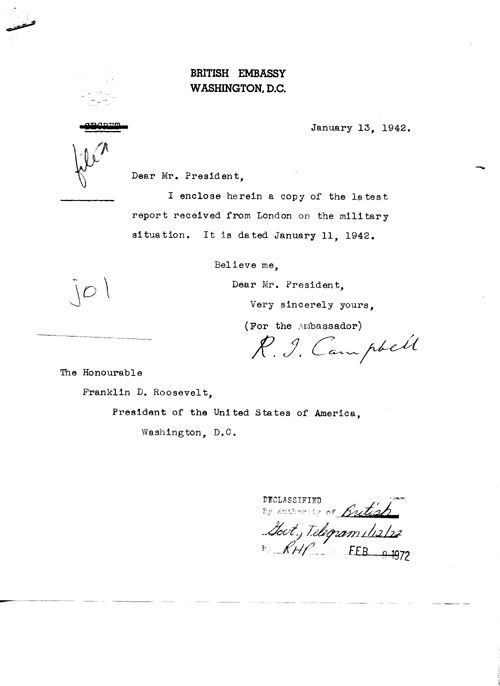 [a328j01.jpg] - Cover letter--> Campbell-->FDR 1/13/42