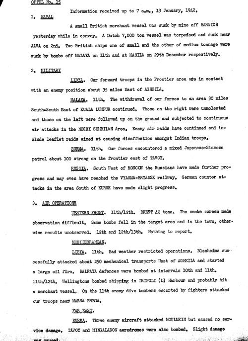 [a328l05.jpg] - Telegram from LOndon on military situation 1/13/42