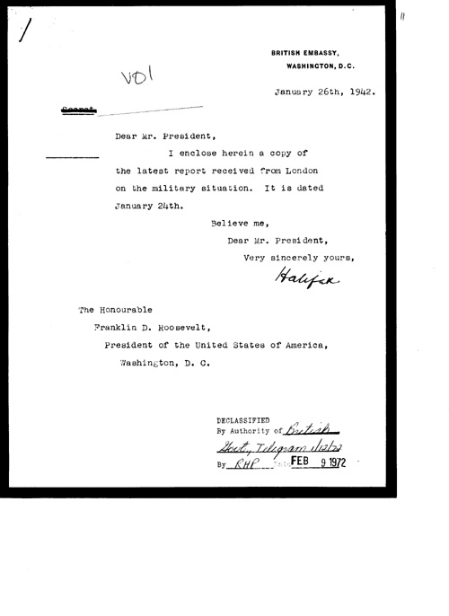 [a328v01.jpg] - Cover letter; Halifax-->FDR 1/26/42