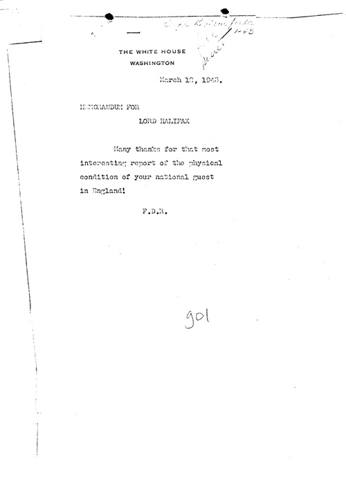 [a330g01.jpg] - Memo; FDR-->Halifax 3/12/43
