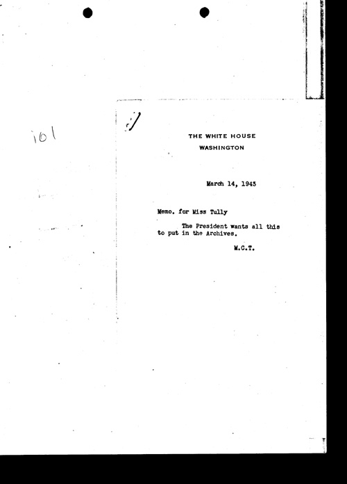 [a330i01.jpg] - Memo; M.C.T.-->Tully 3/14/43