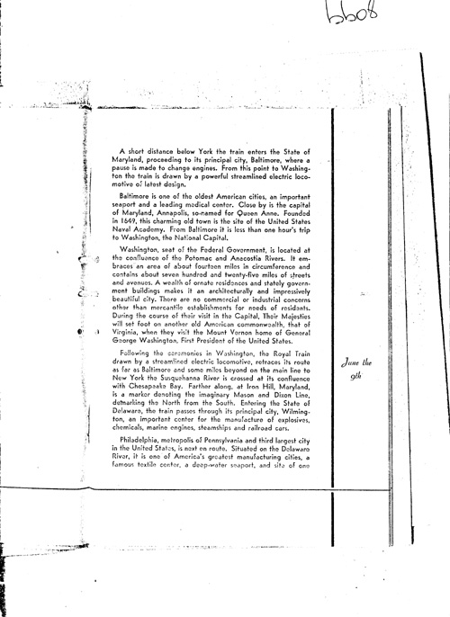 [a343bb08.jpg] - Itinerary:  The Visit of Their Britannic Majesties to the United State of America: June 7 to June 12 1939.PAGE-8