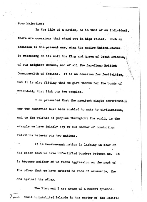 [a343ee01.jpg] - Copy of toast given by FDR to King George. (n.d.).PAGE-1