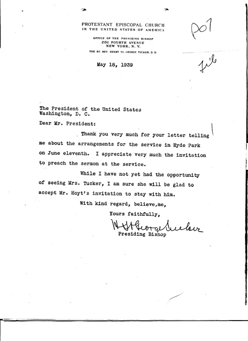 [a343p07.jpg] - Bishop Tucker -->FDR. 5/18/39.