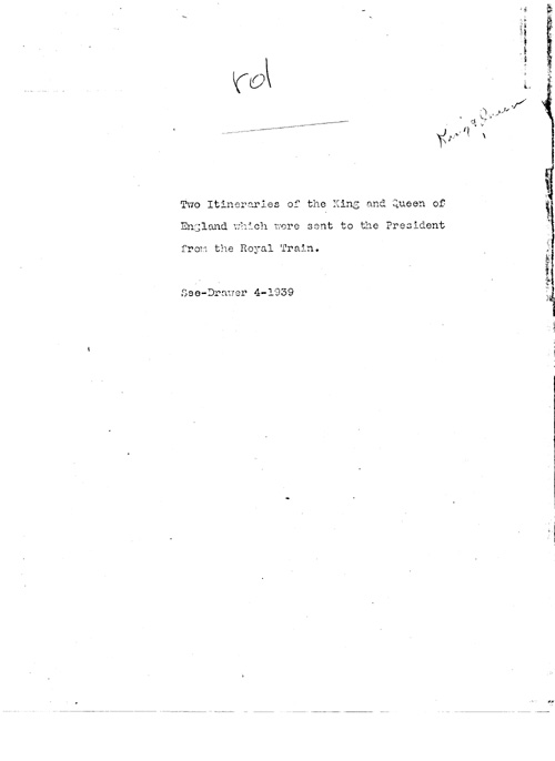 [a343r01.jpg] - Note re: Itineraries of King and Queen of England. (n.d.).