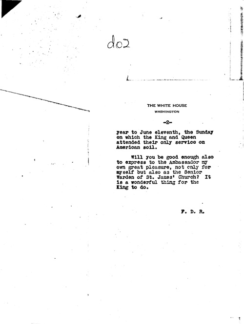 [a344d02.jpg] - FDR --> Secretary of State re: gift from King to St. James Church, Hyde Park. 7/28/39.