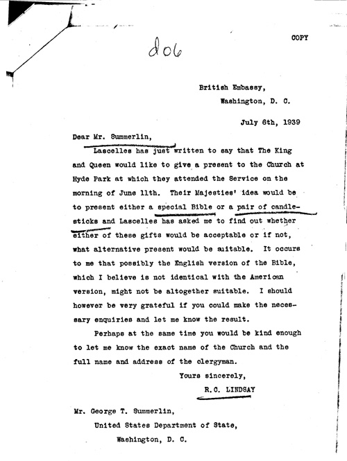 [a344d06.jpg] - R.C.Lindsay --> George T. Summerlin. 7/6/39.