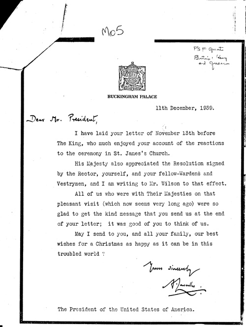 [a344m05.jpg] - Sir Alan Lascelles --> FDR. 12/11/39.