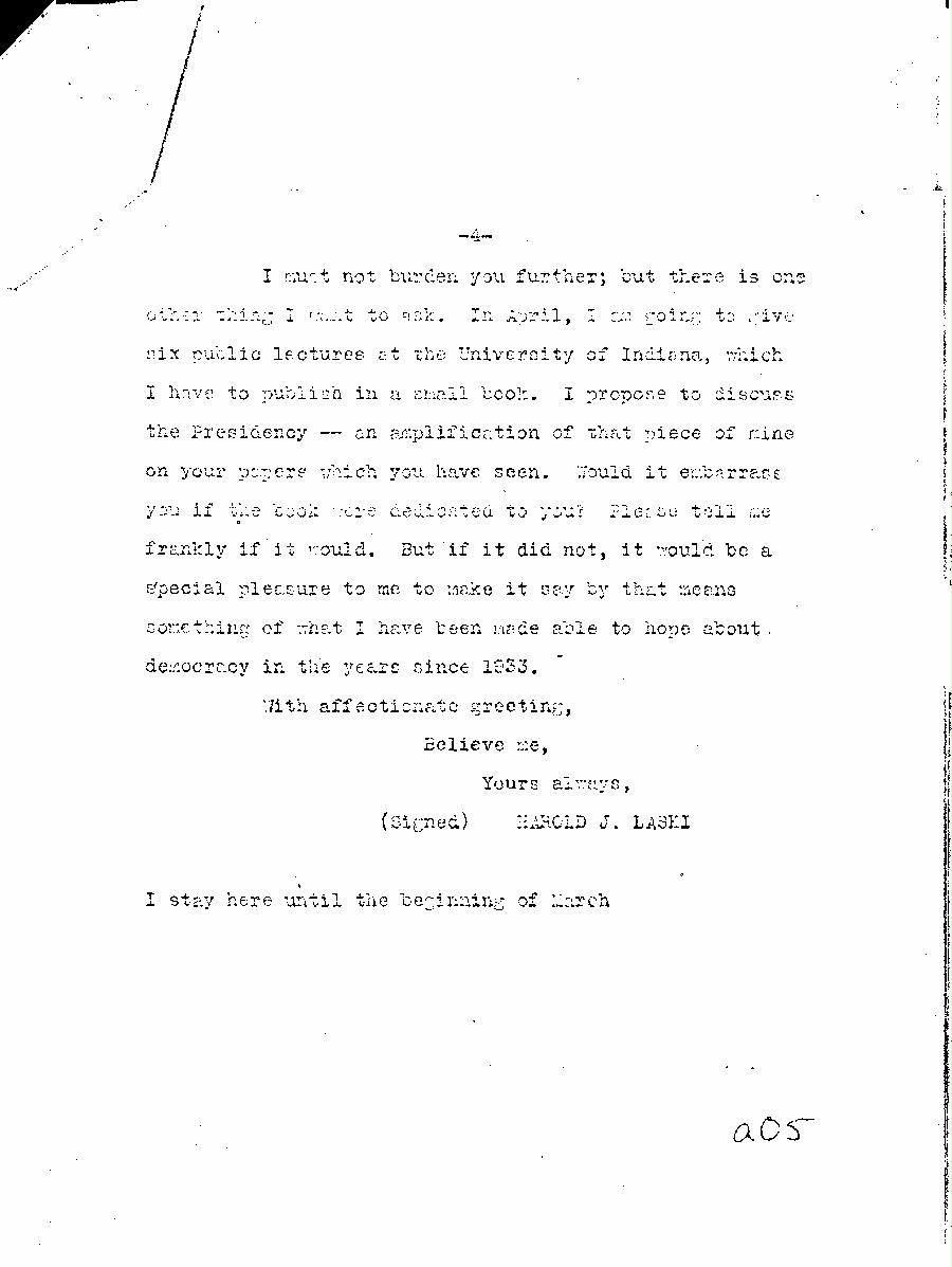 [a345a05.jpg] - Harold Laski --> FDR (Typed) 1/5/39 - Page 4