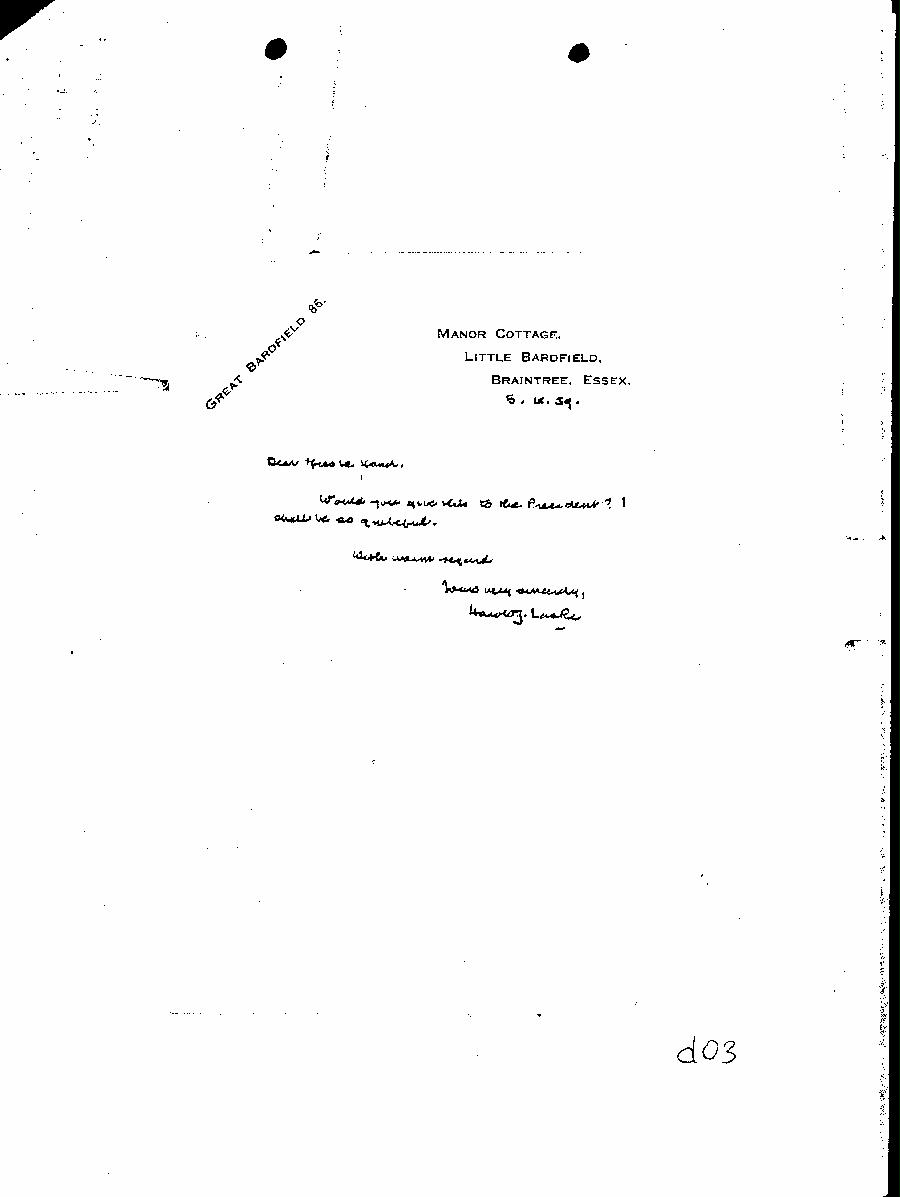 [a345d03.jpg] - Harold Laski --> Miss LeHand (Written)