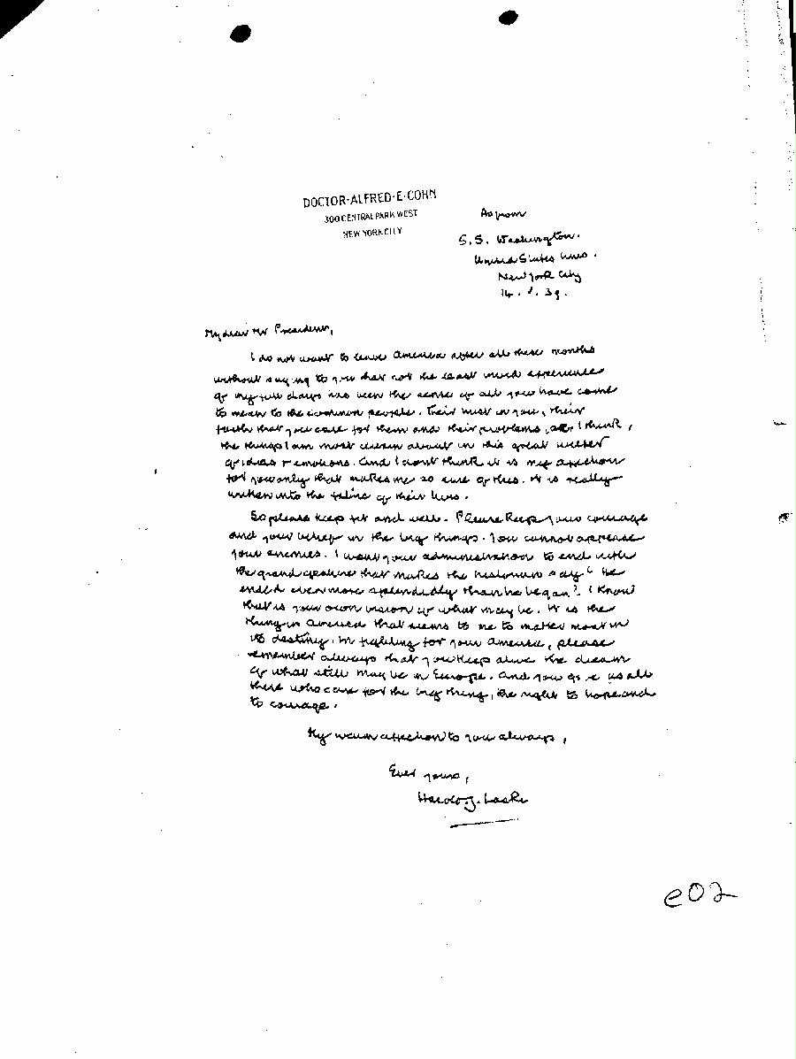 [a345e02.jpg] - Harold Laski --> F.D.R (Written) 5/14/1939