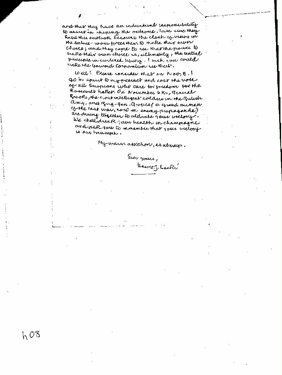 [a345h08.jpg] - Harold Laski --> F.D.R (Written) 10/20/1940 - Page 4