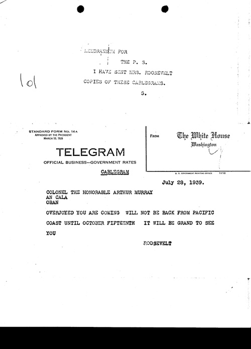[a348l01.jpg] - Telegram; FDR-->Arthur Murray 7/28/39