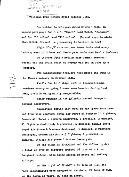 [a349t02.jpg] - Telegram from London dated Oct. 24th
