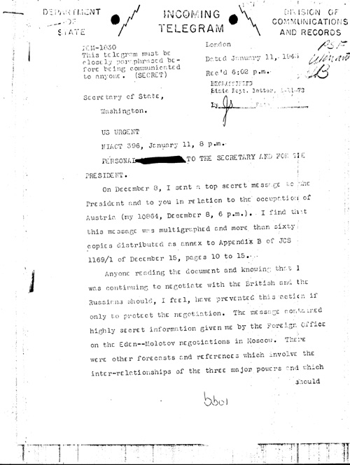 [a352bb01.jpg] - Winant --> Sec. of State 1/11/45