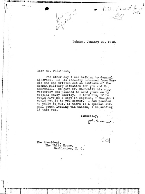 [a352c01.jpg] - John Winant --> F.D.R. 1/15/42