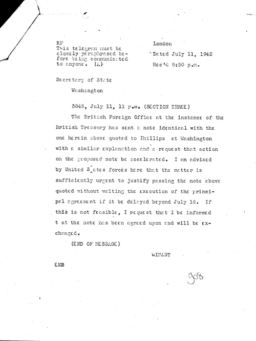 [a352g08.jpg] - Winant --> Sec. of State 7/11/42