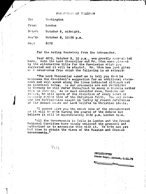 [a352h11.jpg] - Winant --> Acting Secretary 10/6/[42!