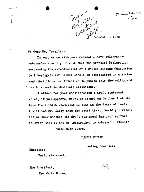 [a352k01.jpg] - Sumner Welles --> F.D.R. 10/6/42