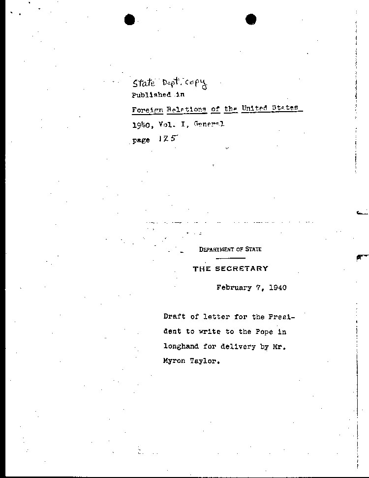 [a464k01.jpg] - dept.of state, Secretary 2/7/40